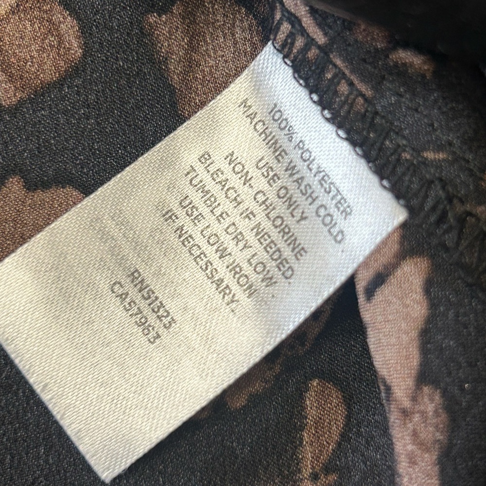 Halogen Black And Brown Button Down Blouse With N… - image 8